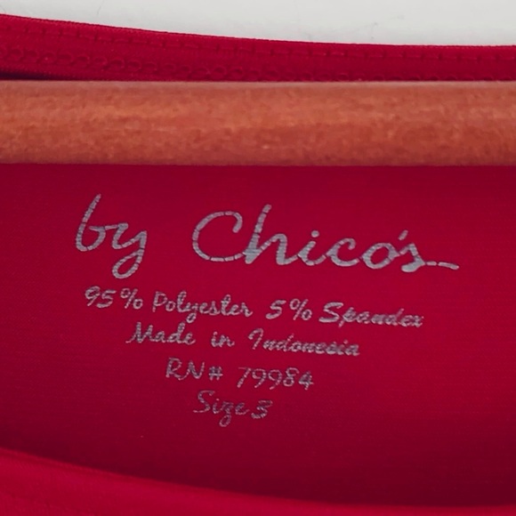 Chico's Karissa Banded Top Drop Shoulder Blouse Red Size 3/XL - Picture 4 of 6